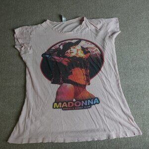 Vintage Madonna Womens Shirt XL Pink Double Sided Tour 2008